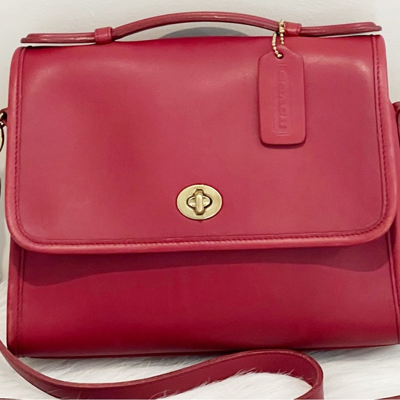 Coach Court Vintage Crossbody Bag Color Red 9870 - Picture 14 of 15